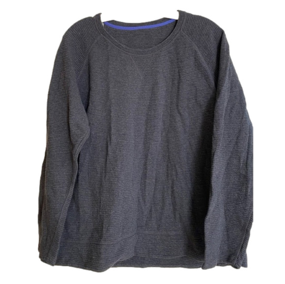 GREY Lady’s Ribbed Sweatshirt, Casual Comfy, Plus Size 1X - Picture 1 of 2